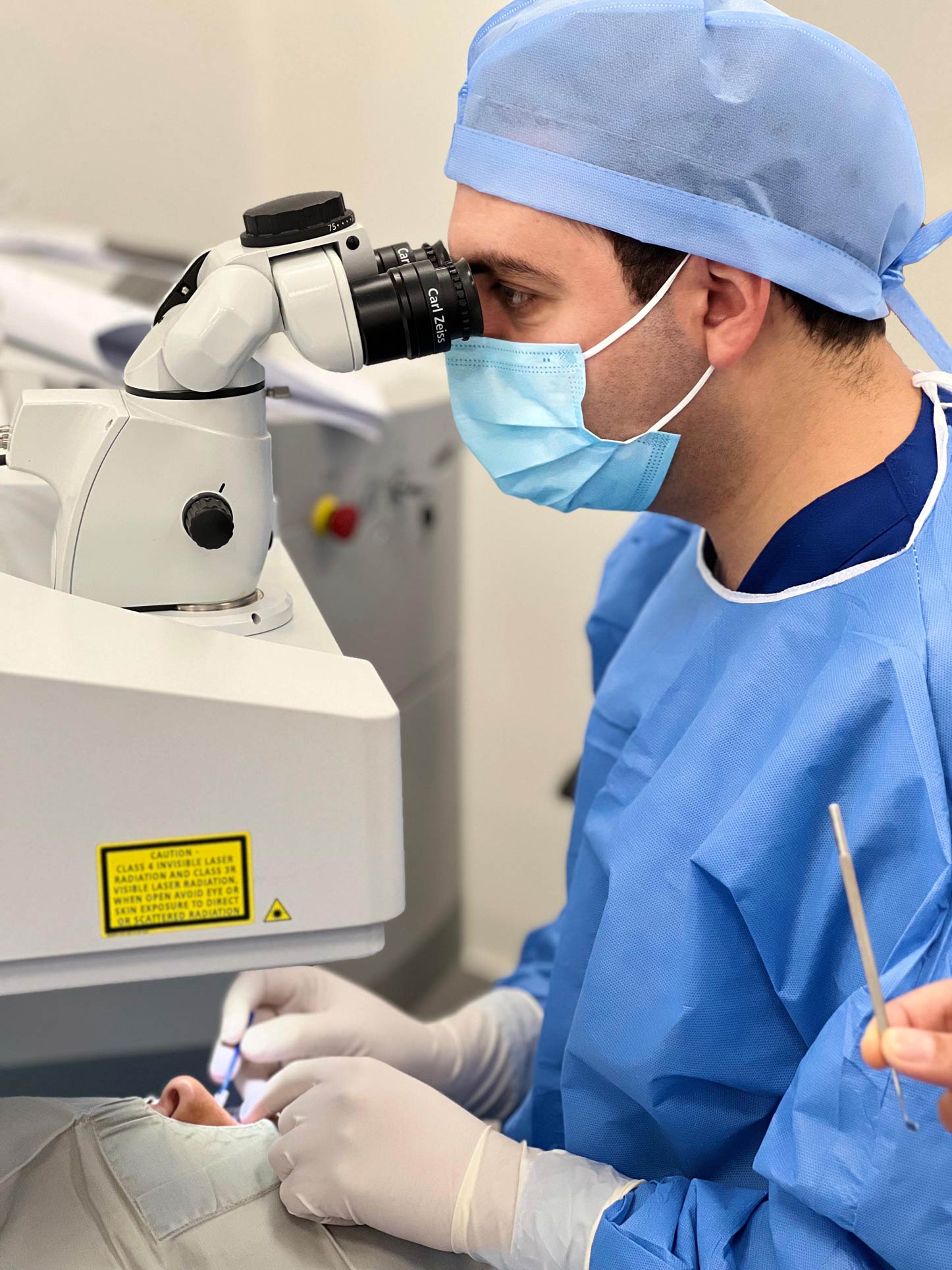 Ophthalmic surgeon performing advanced PRK laser eye surgery using excimer laser in Jordan.